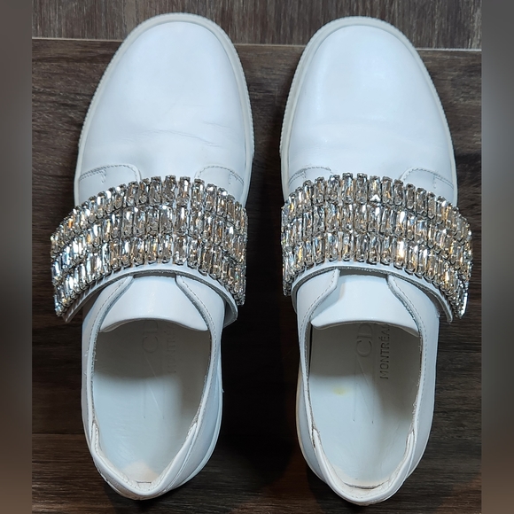 ZCD Montreal Italian Crystals White Leather Bling ASO Jennifer Lopez 37 US 6.5 - Picture 12 of 16